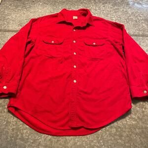 Vintage BIG MAC Sanforized Penneys Flannel Button Up Shirt XL 17 17.5 Red 60s 2